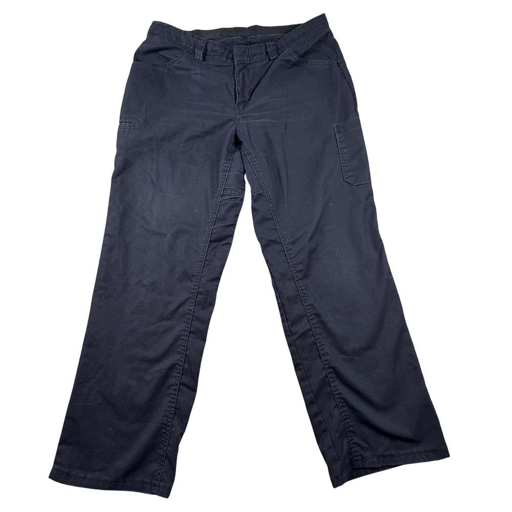 Red Kap Mens Utility Work Pants Navy Blue Elastic Waist Cargo Trousers 33x28